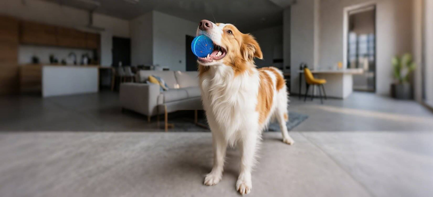 Dog toys interactive blue ball for active dogs indoor playtime and exercise