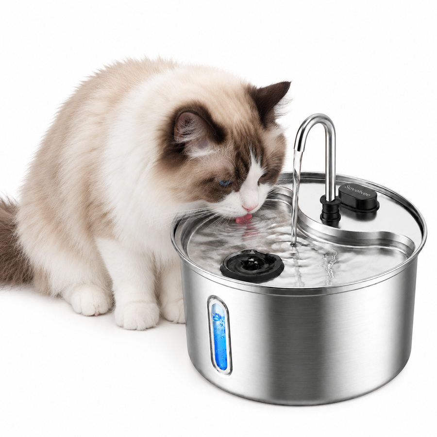 SOVELIVEE stainless steel cat water fountain
