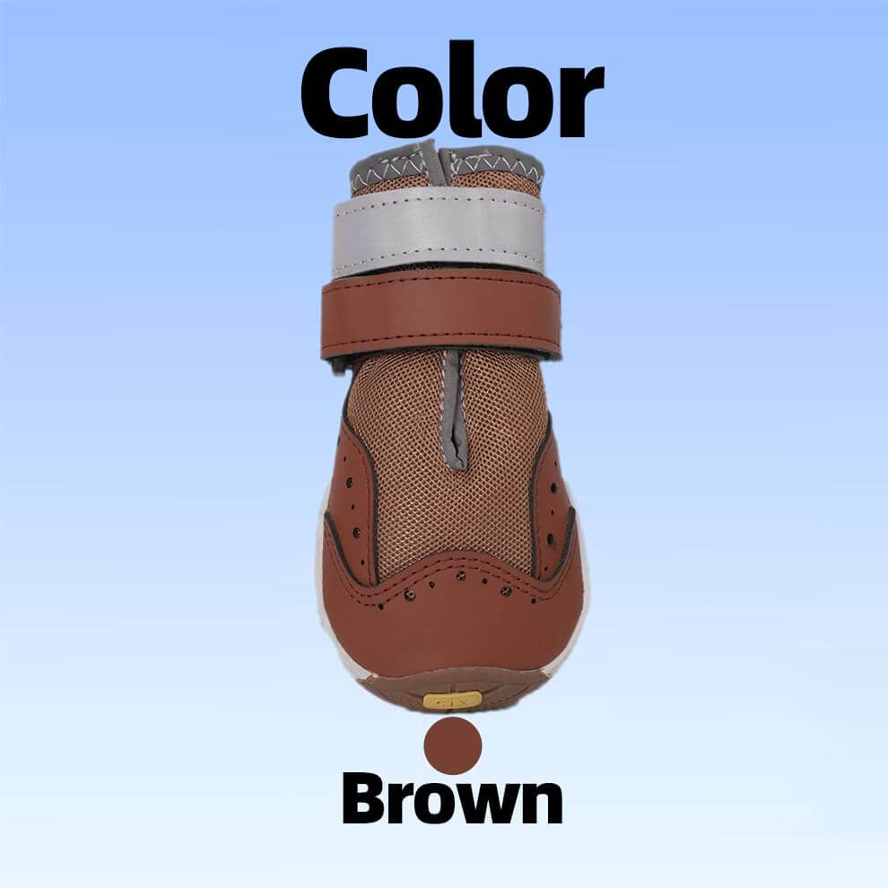 Durable Brown Paw Protectors for Dogs that hide dirt well, featuring a non-slip sole for stability on muddy or slippery surfaces.