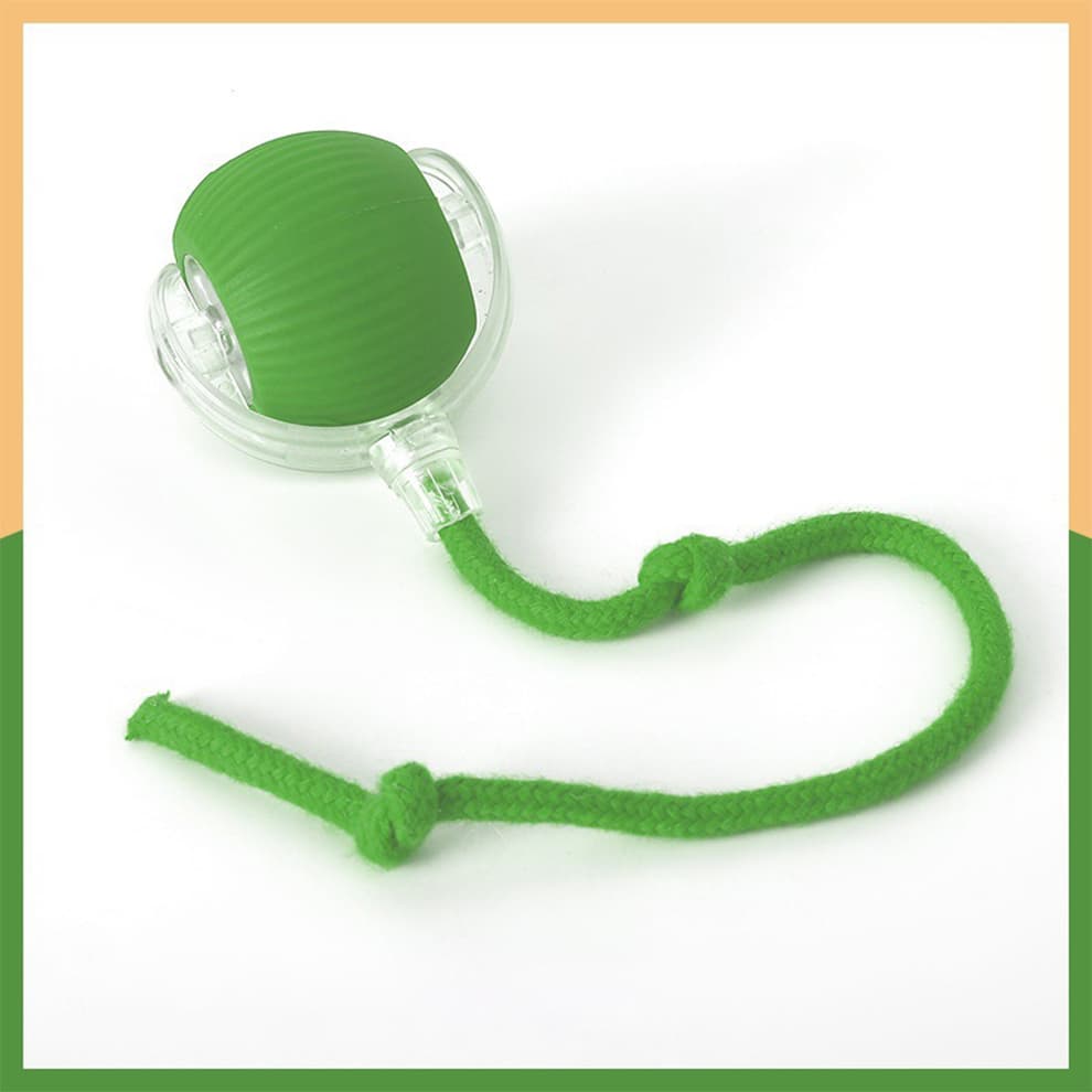 Cat balls toy in green with wake-up motion for playful indoor cats
