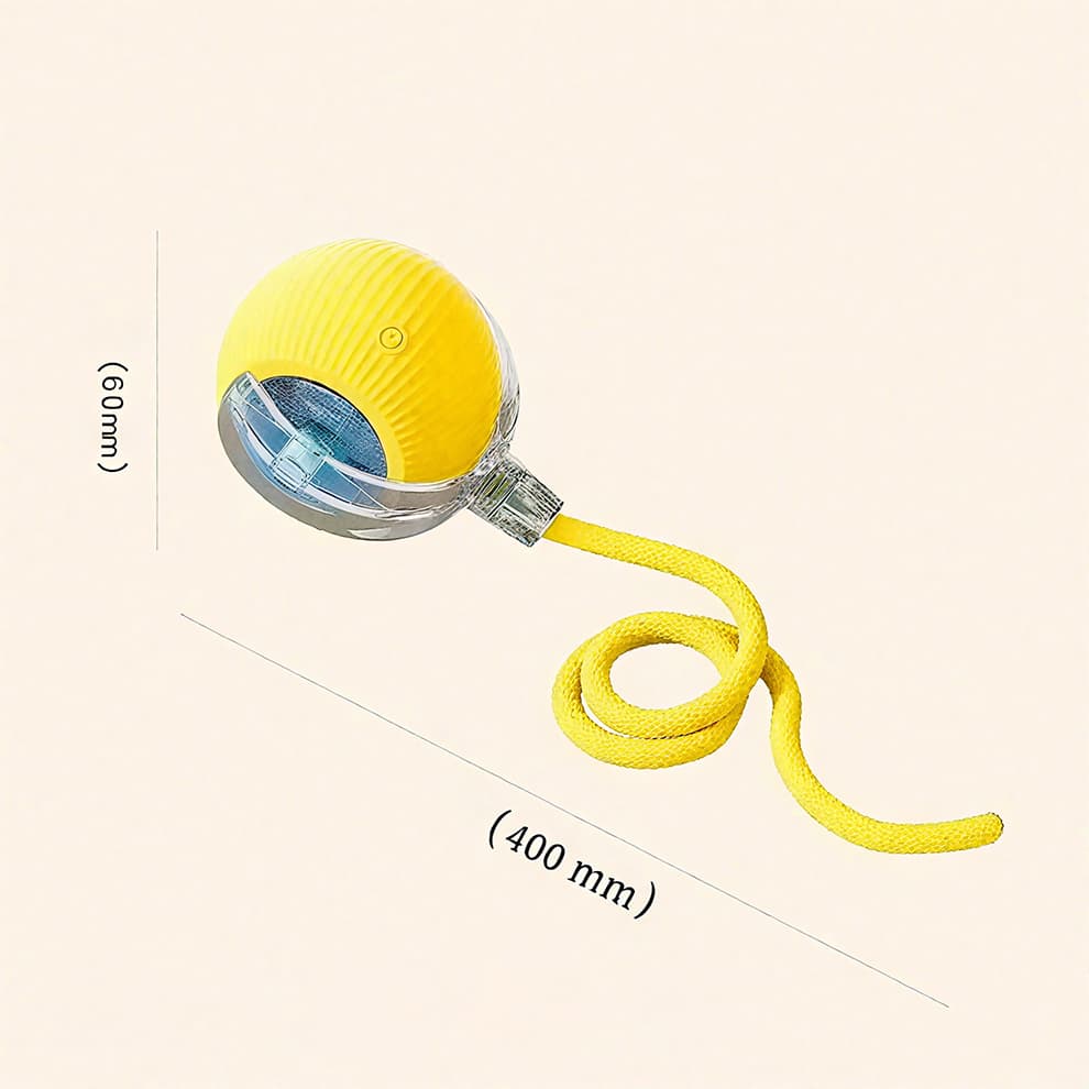 Cat balls toy in yellow with automatic wake-up rolling function for cats