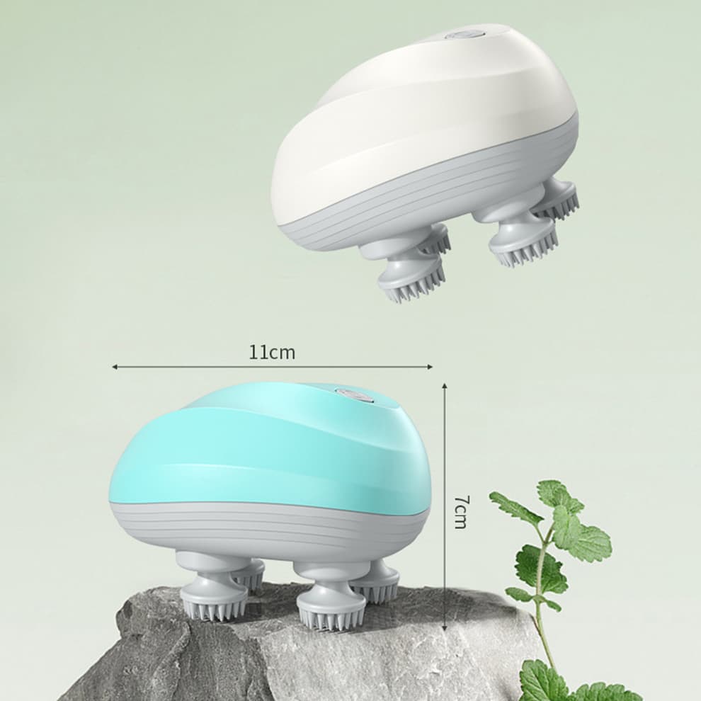 Portable cat massager with compact size 11x7cm, cordless rechargeable design for daily pet care
