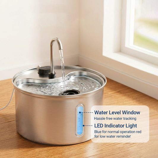 3.5L Ultra Quiet Stainless Steel Cat Water Fountain