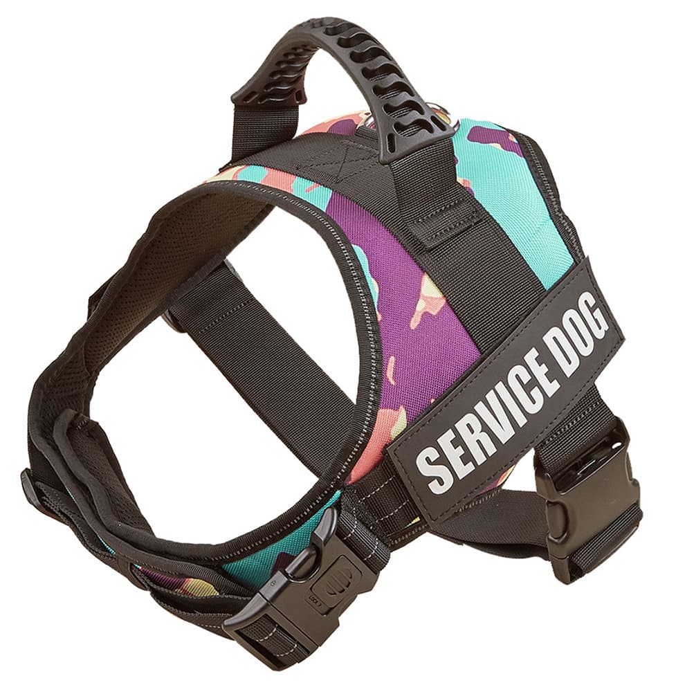 Colorful camouflage pattern large dog harness reflective and durable