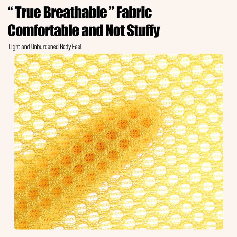 Close-up breathable mesh fabric of dog backpack harness