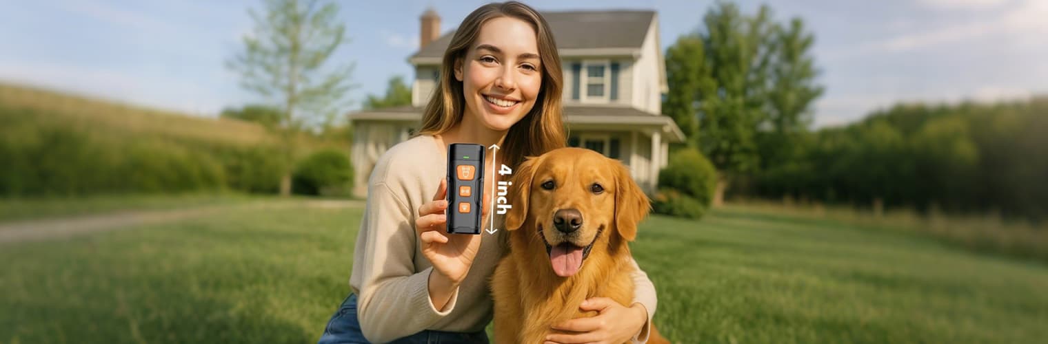 Dog barking deterrent before use showing pet behavior without training