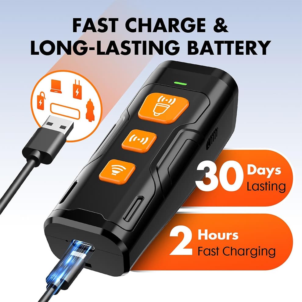 Dog barking deterrent with USB Type-C fast charging and long battery life