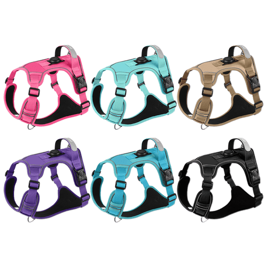 Dog harness with airtag holder reflective escape proof outdoor chest harness for dogs