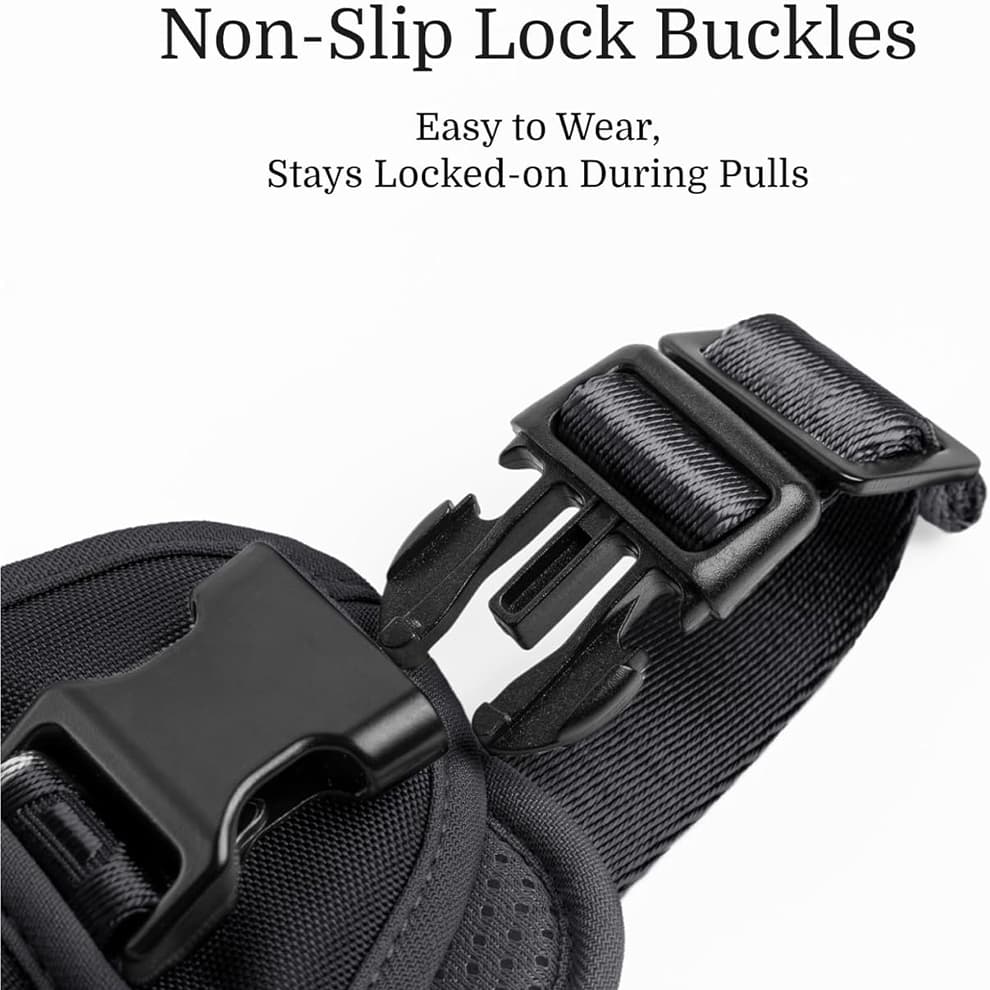 Dog harness with handle for close control and safety assistance