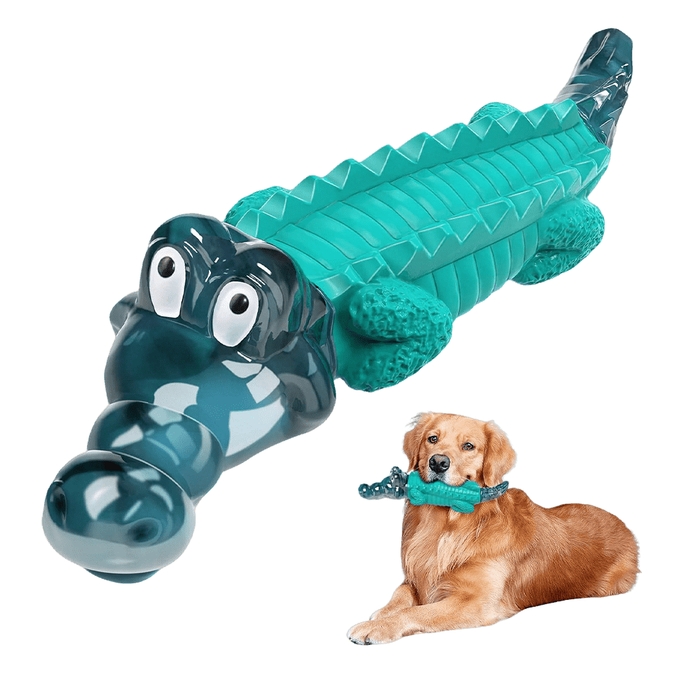 Dog toys for aggressive chewers durable crocodile chew toy with nylon and rubber material