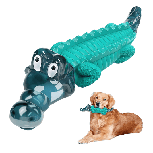 Dog toys for aggressive chewers durable crocodile chew toy with nylon and rubber material