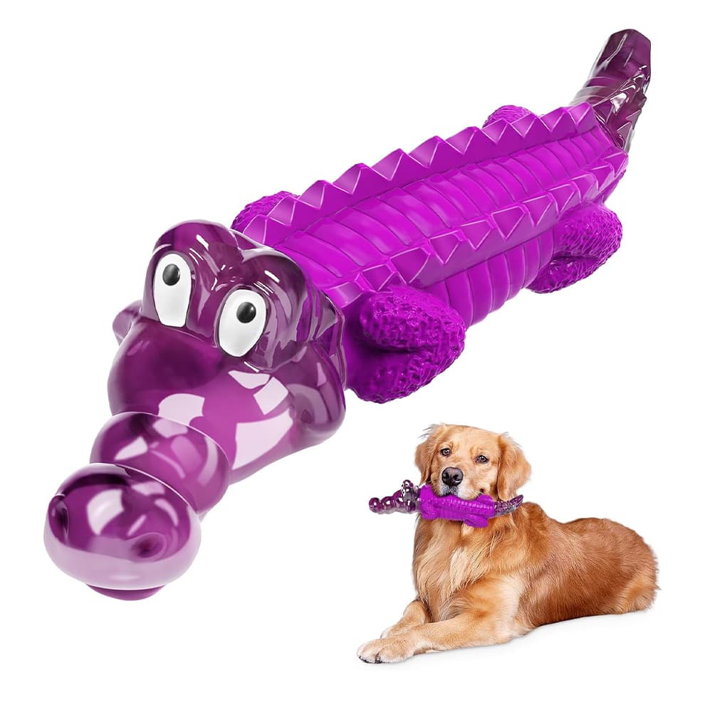 Dog toys for aggressive chewers crocodile chew toy in purple color