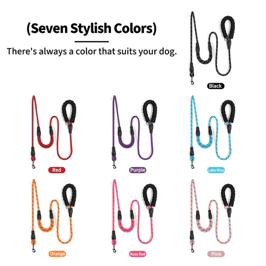 Strong dog leash with dual padded handles for close control and outdoor walking