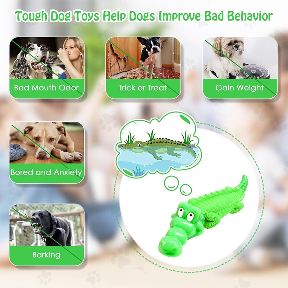 Dog chew toy helping reduce bad behavior, boredom, and anxiety