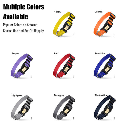 Durable dog collar nylon with adjustable buckle for comfortable fit