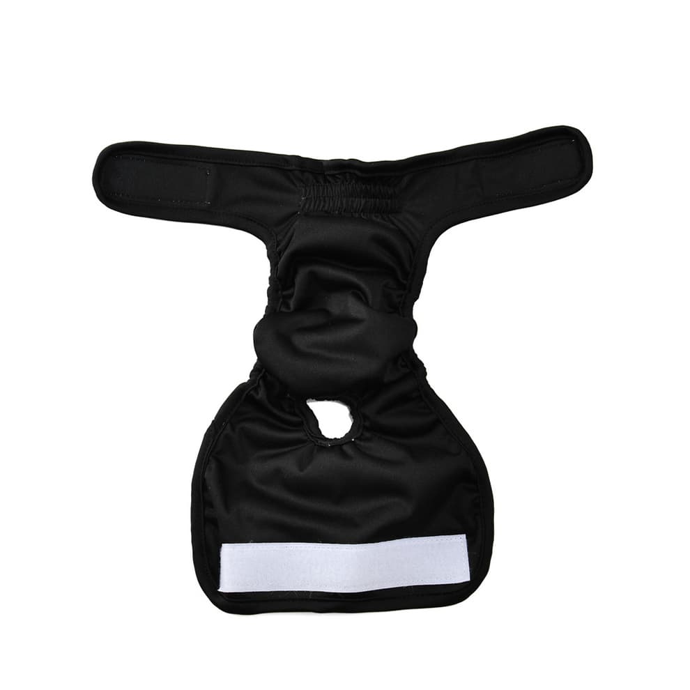 Black female dog diapers washable reusable design for heat and incontinence