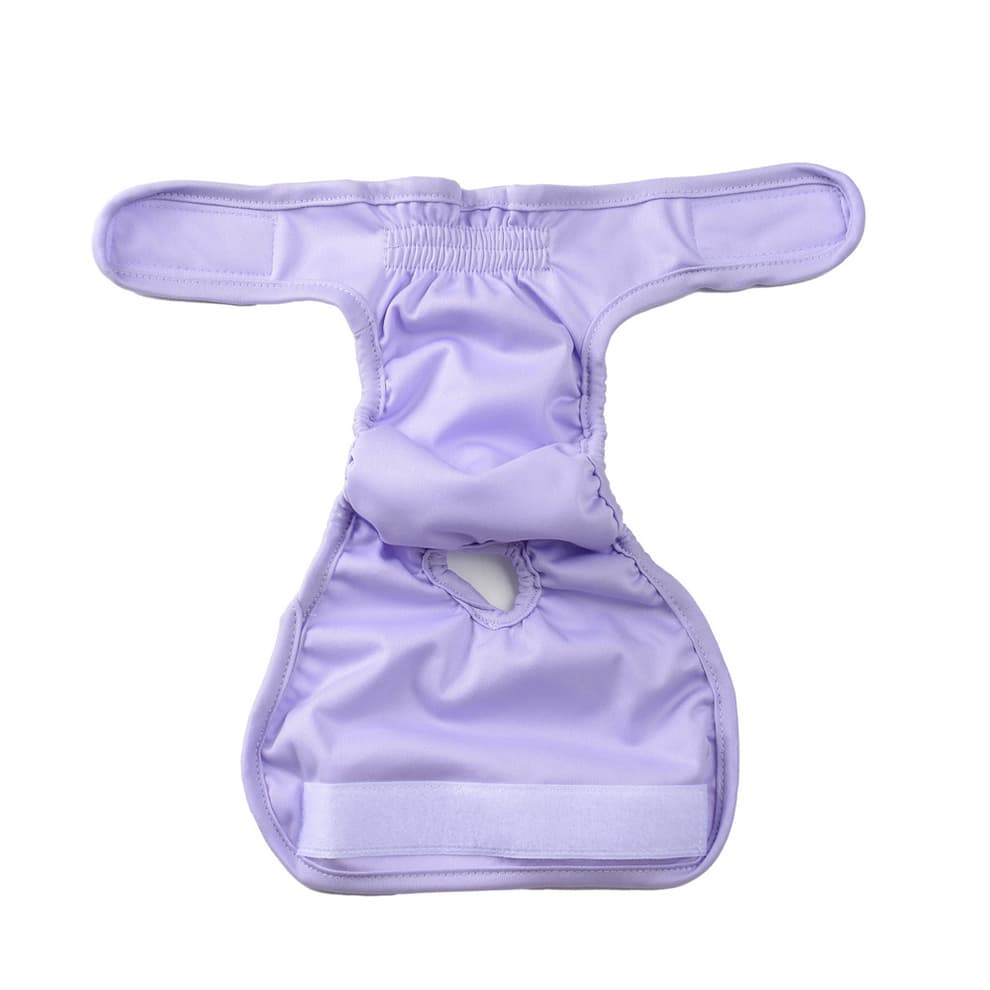 Purple female dog diapers leak proof washable design for puppies and senior dogs