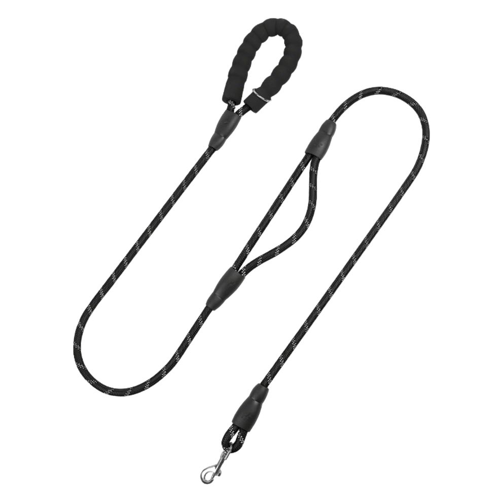 Heavy duty dog leash for large dogs with dual handles, reflective rope, strong control for large breeds