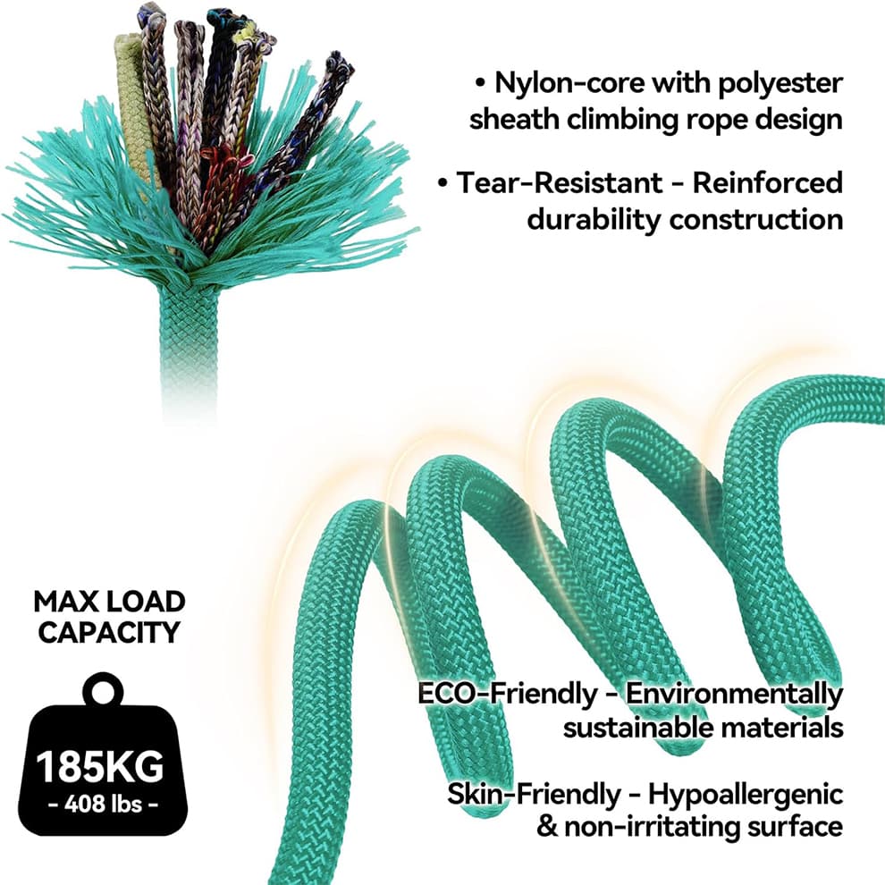 Heavy duty dog leash with nylon core and polyester sheath climbing rope design