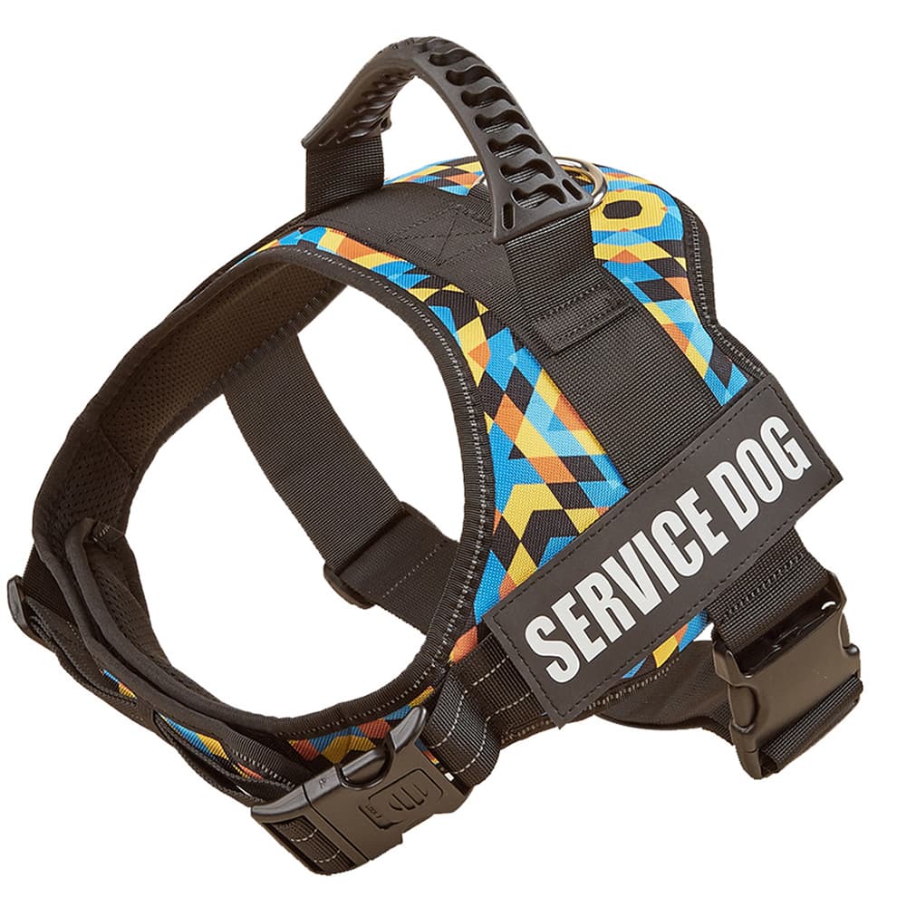 Colorful kaleidoscope pattern large dog harness for dogs