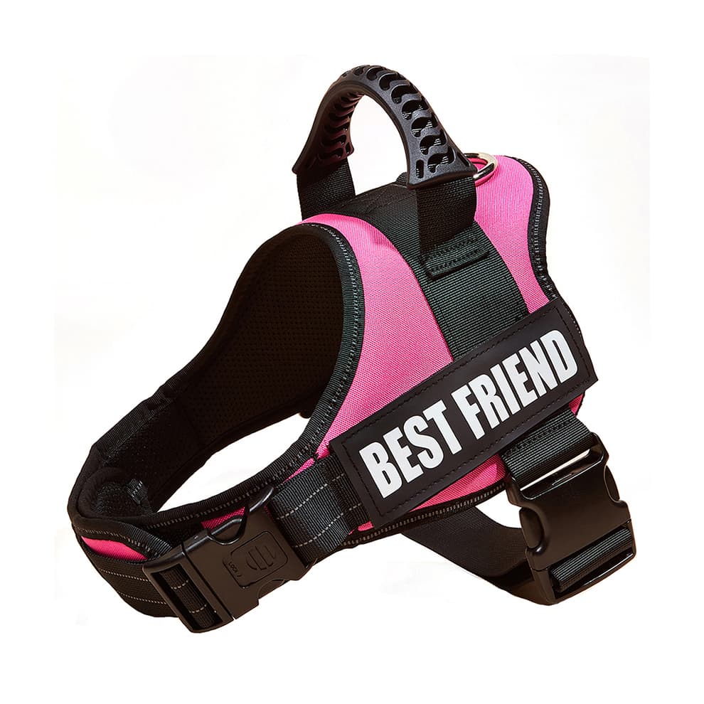 Large dog harness reflective no pull pink best friend vest for medium and large dogs with secure buckles