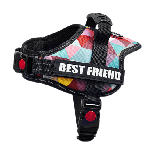 Large dog harness reflective no pull adjustable vest