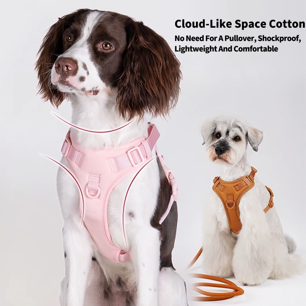 No pull dog harness with cloud-like space cotton padding, lightweight and shockproof for daily comfort