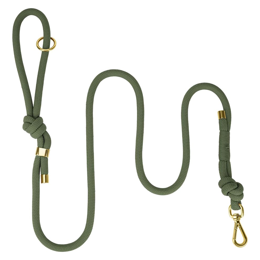 Heavy duty no pull dog leash in army green for outdoor walking