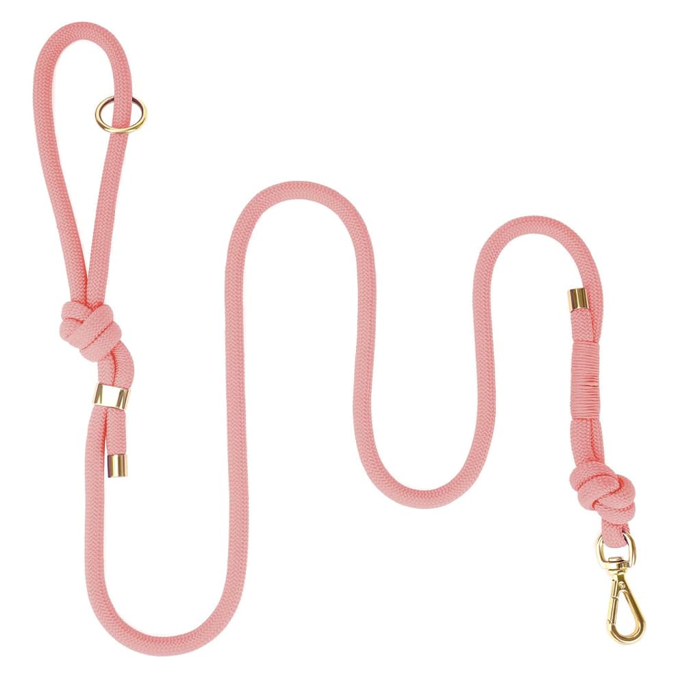Stylish light pink no pull dog leash with non slip rope texture