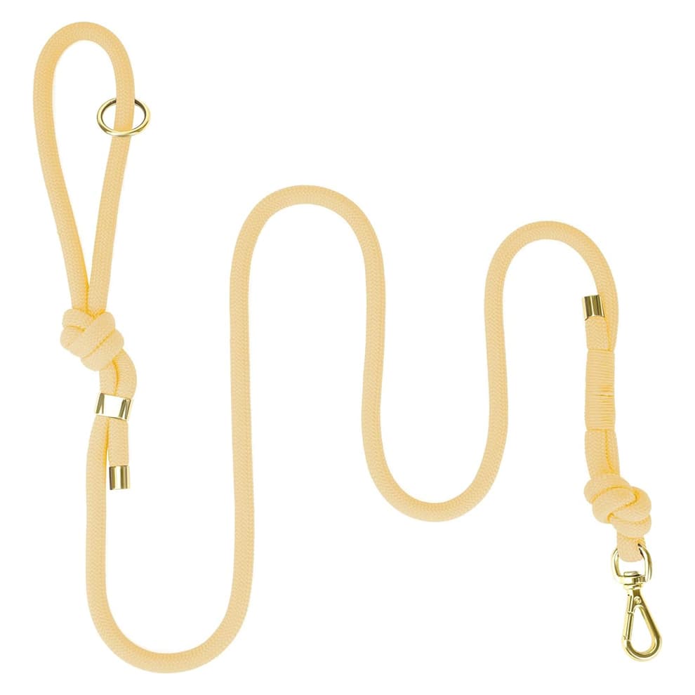 Light yellow rope dog training leash with secure clip attachment