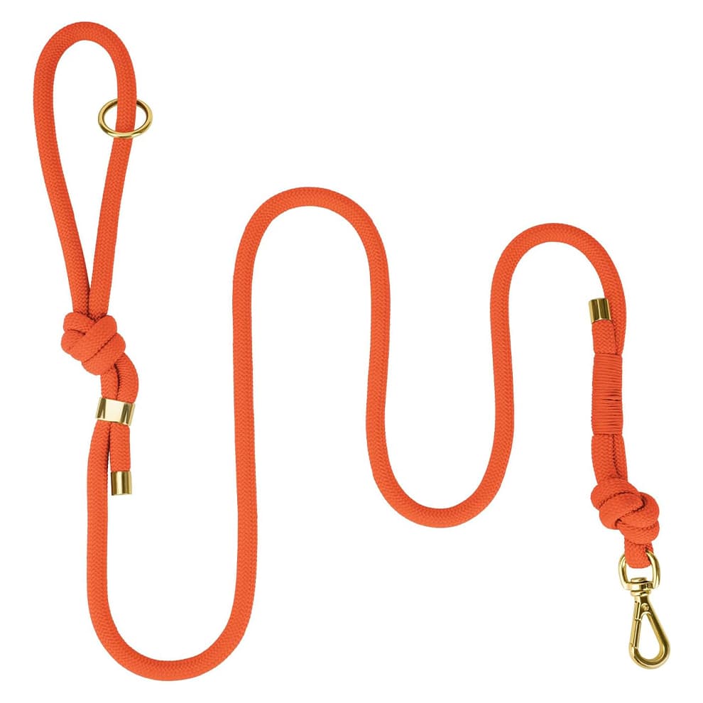 Strong orange no pull dog leash with anti-tangle 360 swivel clip