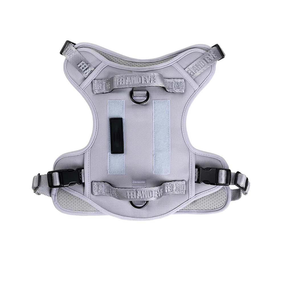 Premium tactical vest harness in light grey, featuring sturdy construction and a sleek design for everyday walks and training.