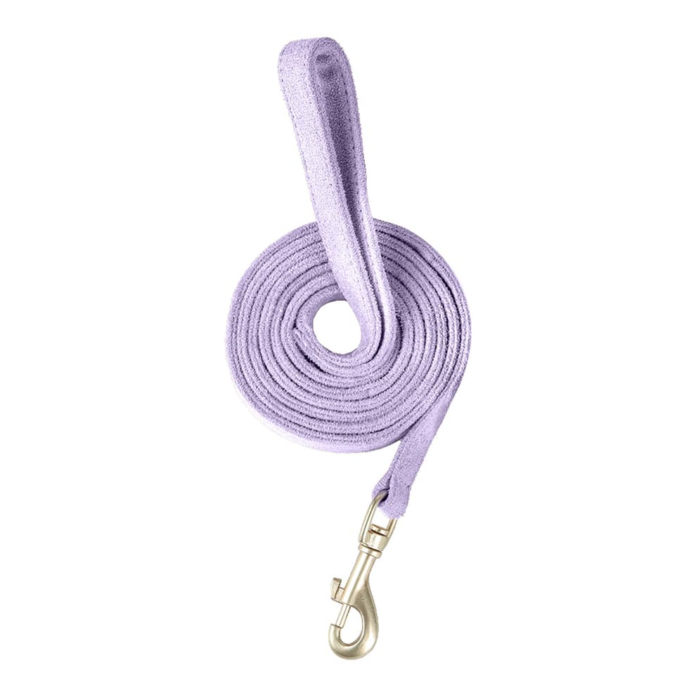 Purple small dog harness and leash strap, soft suede material with strong metal buckle