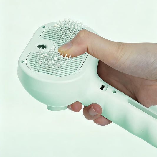 Close-up of soft rounded bristles for safe pet grooming