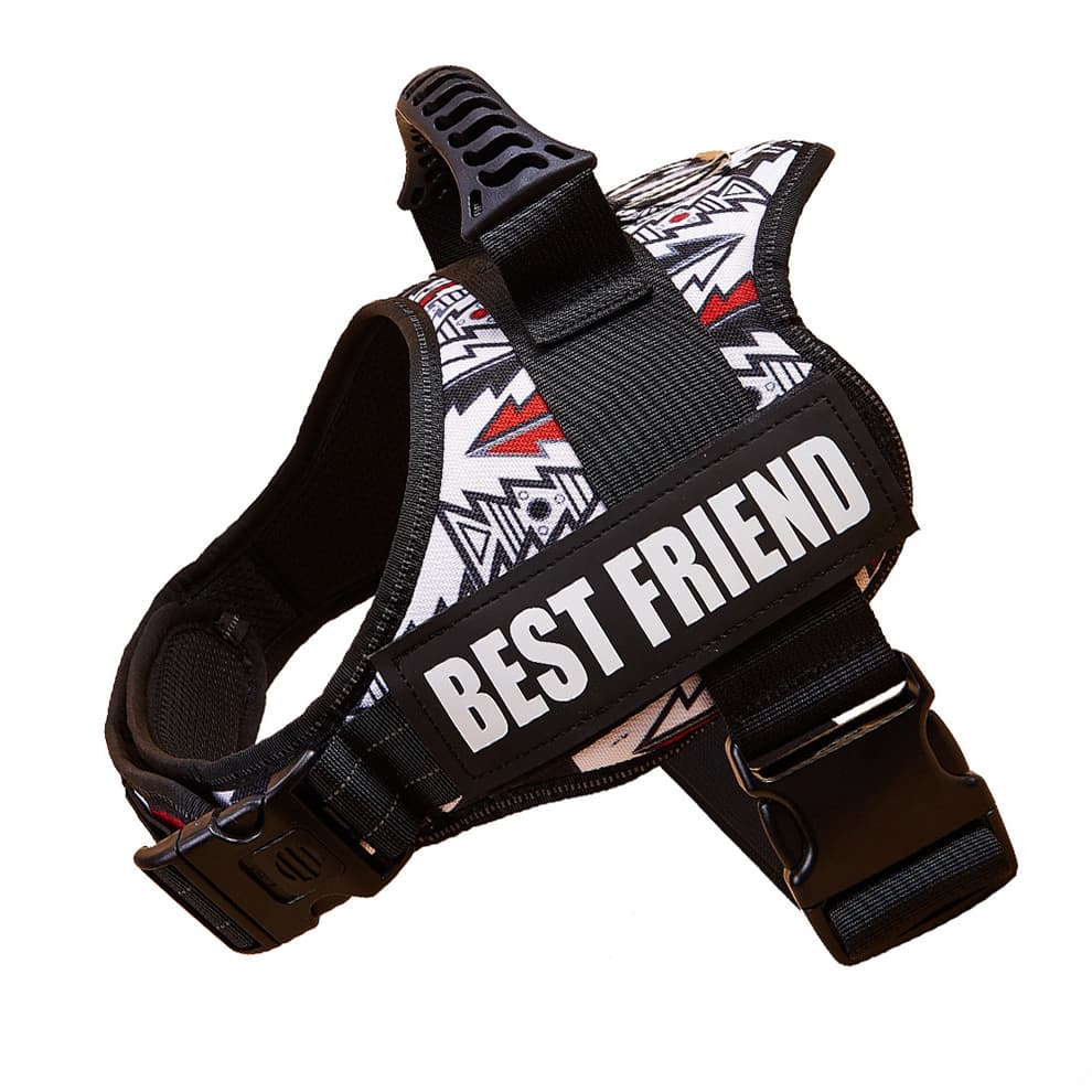 White christmas tree winter edition large dog harness