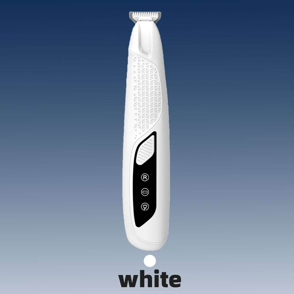 Individual white dog paw clippers with a precision ceramic blade, perfect for trimming toe pads and sanitary areas safely.