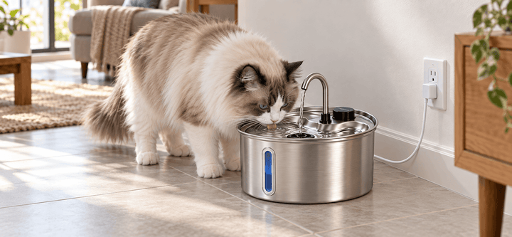 Cat Water Fountains: Still, Circulating, and Free-Falling Water