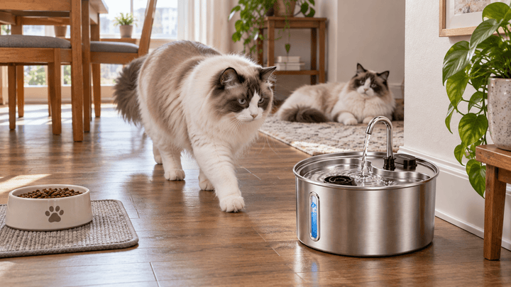 Cat Water Fountain Routine for Cats Eating Dry Food