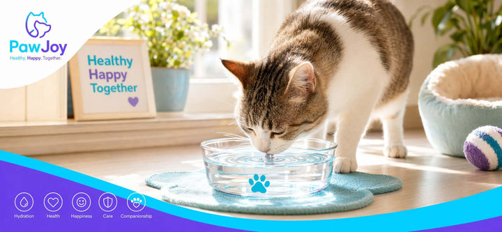 A healthy cat drinking from a water bowl, highlighting how much water a cat should drink a day