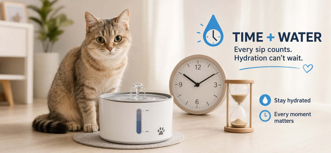A cat looking at a water bowl, illustrating how long can a cat go without water before dehydration sets in.