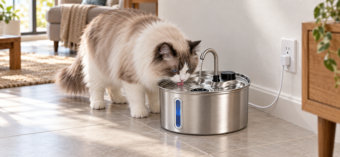Cat Water Fountains: Still, Circulating, and Free-Falling Water