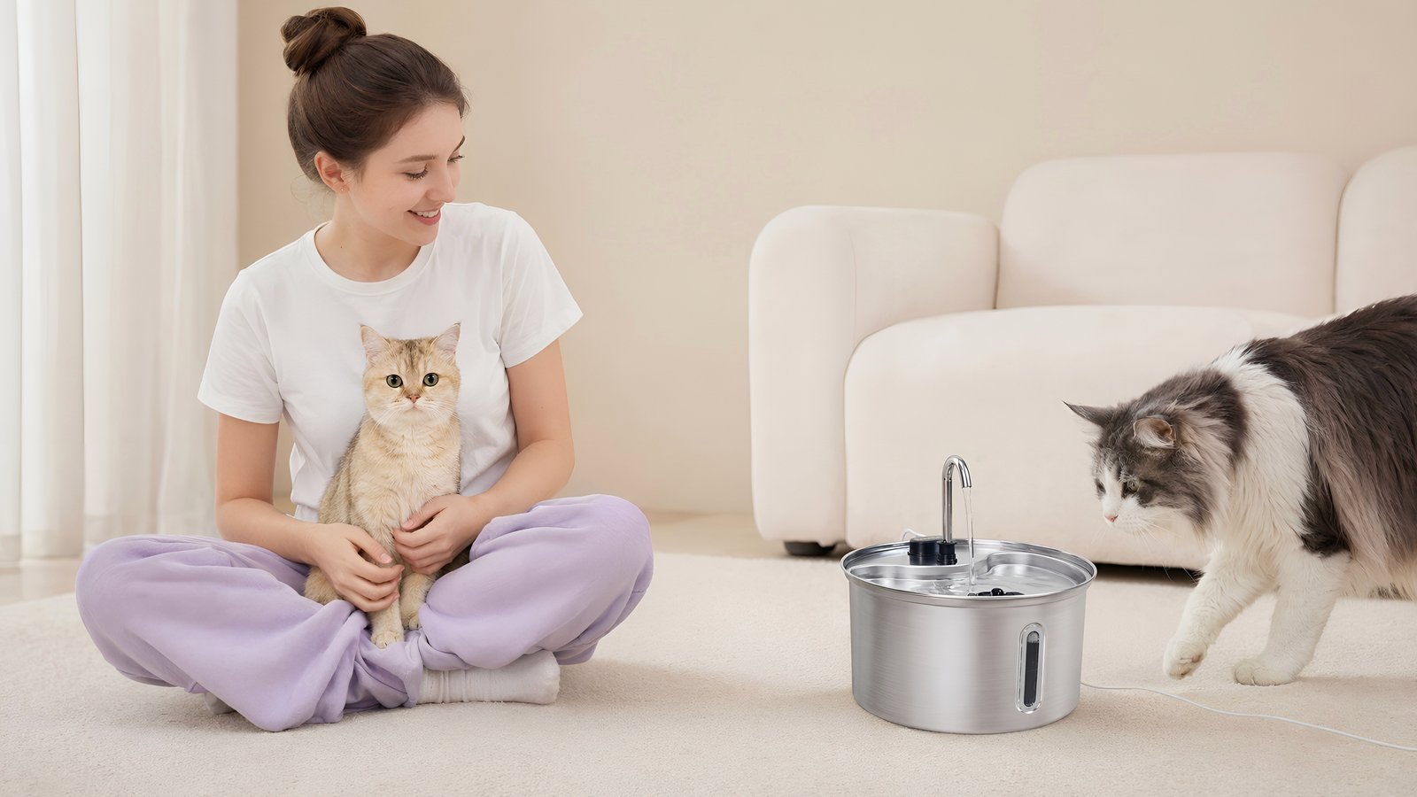 3.5L Stainless Steel Pet Water Fountain | Care in Every Sip