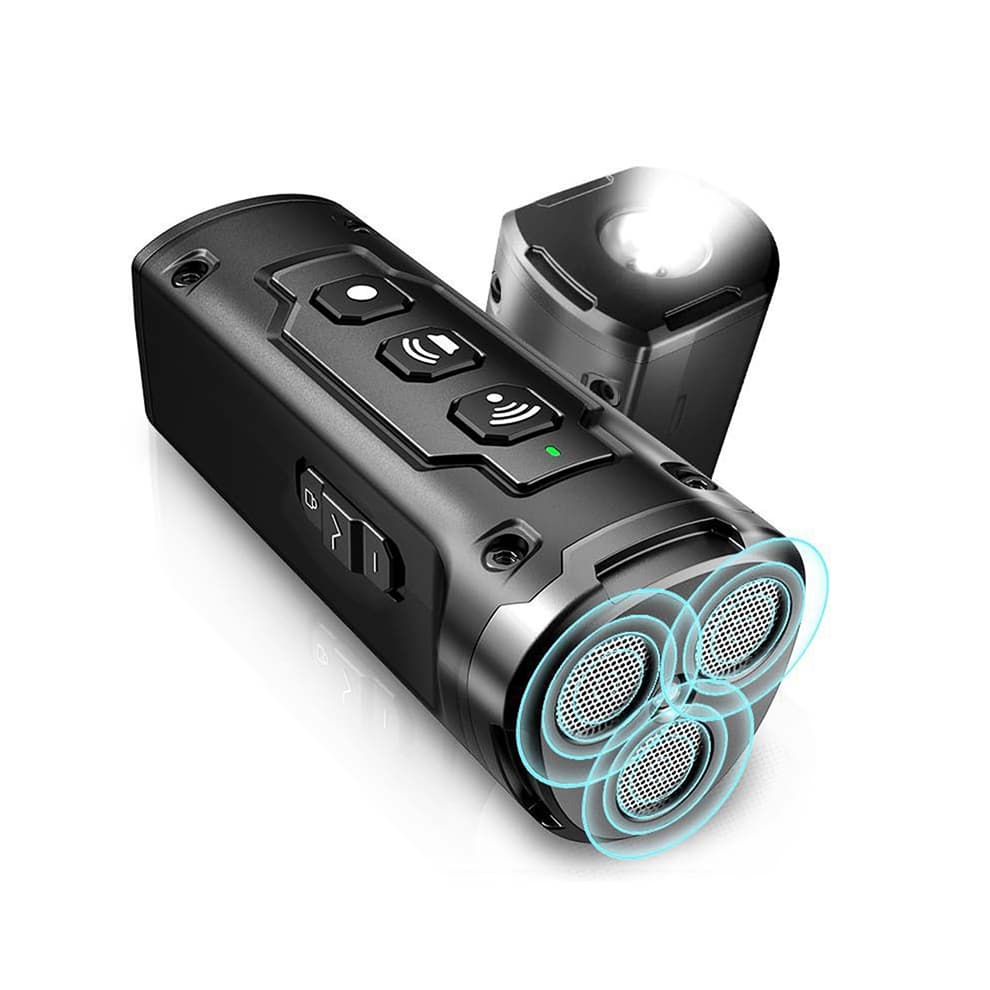 Anti-barking device in a sleek black design, equipped with multiple training modes to stop unwanted dog behaviors safely.