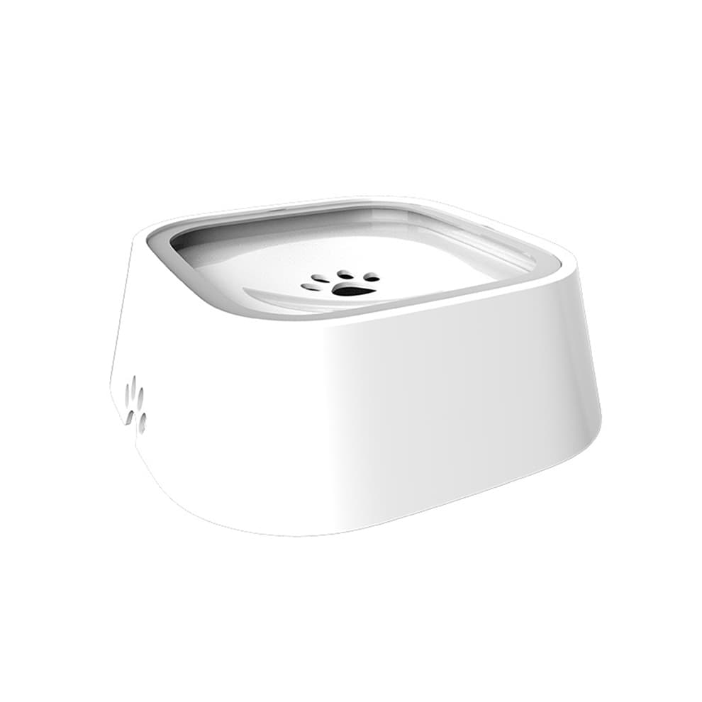 Anti-choke dog water dispenser in classic white, providing a steady and controlled hydration experience for pets of all sizes.