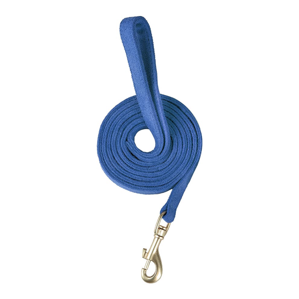 Blue small dog leash and harness strap, suede fabric with durable clasp for puppies