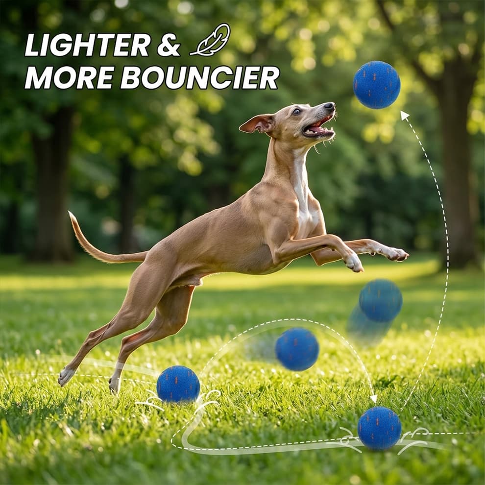 Bouncing moving dog toy ball that is lighter and more bouncy, encouraging dogs to jump, run, and exercise actively outdoors.