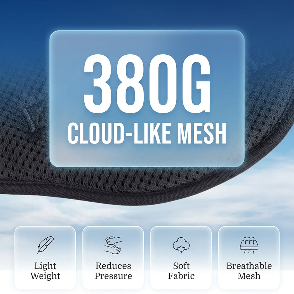Breathable mesh dog harness featuring 380G cloud-like fabric that is lightweight, reduces pressure, and keeps your active pet cool.