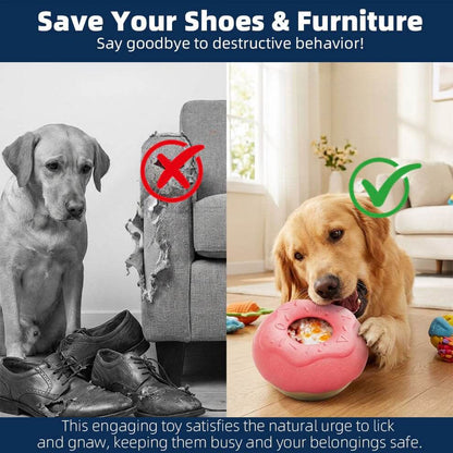 Calming toys for dogs that prevent destructive chewing on shoes and sofas.