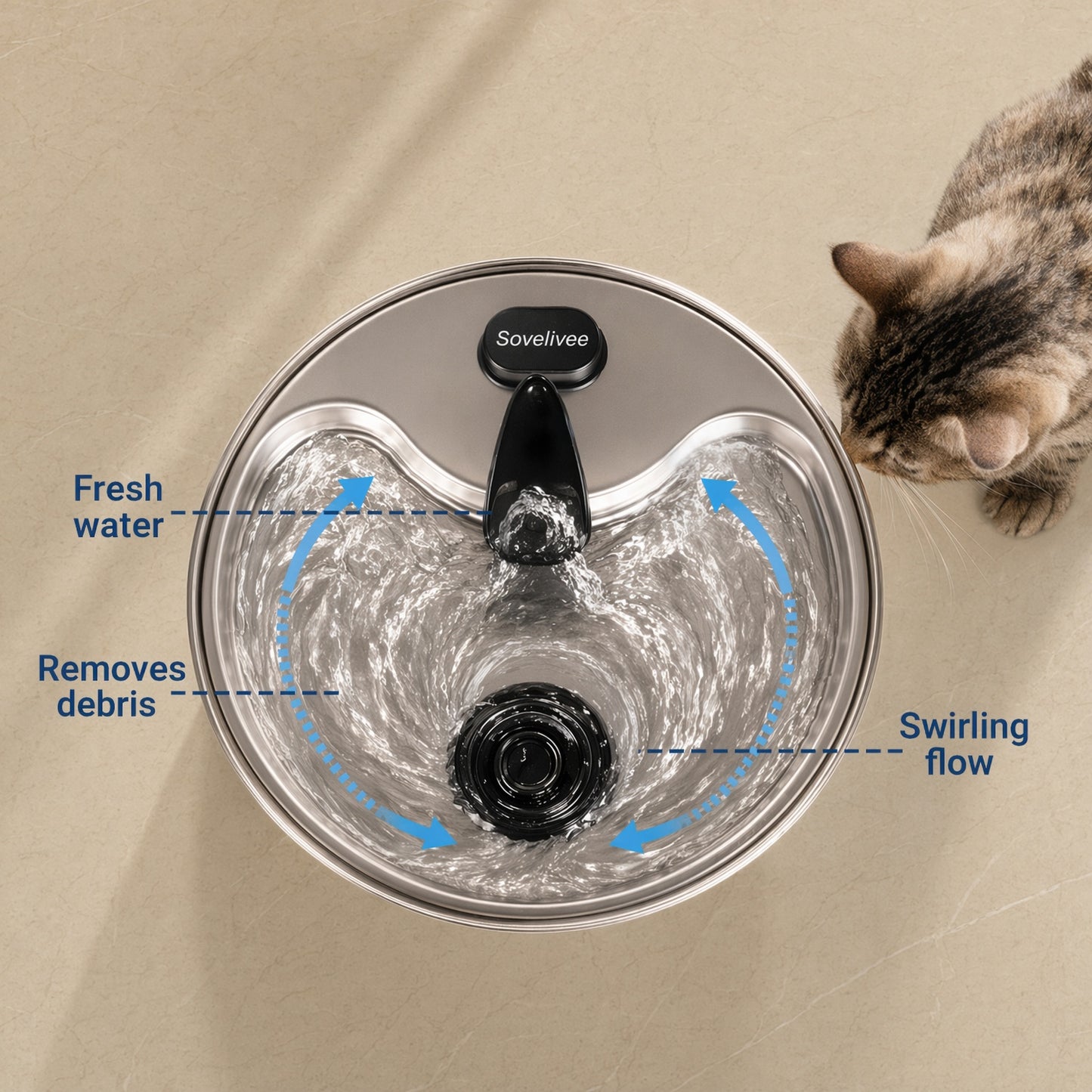 3.5L Cat Water Fountain Stainless Steel