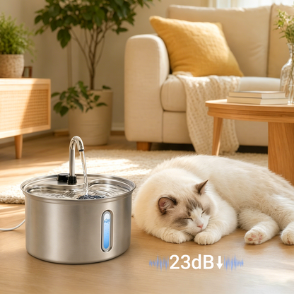 3.5L Ultra Quiet Stainless Steel Cat Water Fountain
